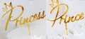 Принц Принцеса Princess Prince златен твърд топер украса декор за торта , снимка 1 - Други - 26451710