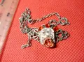 КРАСИВО ВИНТИДЖ АРТ КОЛИЕ с МЕДАЛЬОН от МЕХАНИЗЪМ на СТАР СЪВЕТСКИ ДАМСКИ ХЕНД МЕЙД БИЖУ 47375, снимка 8