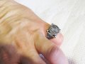 Мъжки сребърен пръстен със руническият знак IYI – символ на българската държавност, руни, снимка 5