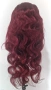Естествена бразилска перука 75 см - тъмно червена, чуплива, дантелена зона 13x6, снимка 3
