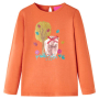 Детска тениска с дълъг ръкав, опушено оранжево, 104（SKU:13805