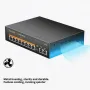 keepLiNK 10-портов гигабитов PoE Switch превключвател 8 порта Gigabit PoE+ и 2 гигабитови порта , снимка 5