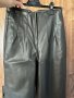 Маслено зелен кожен панталон , снимка 4