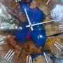 Стенен часовник от масивно дърво и смола Уникат, чудесен подарък, снимка 4