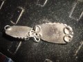 ОСМАНСКИ ГРИВНА и ОБЕЦА ПОСРЕБРЕНИ с ШЛИФОВАН ЧЕРЕН ОНИКС МАЙСТОРСКА СТАРА ИЗРАБОТКА НАКИТИ 23469, снимка 10