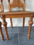 115см дърворезба/2бр чифт стари ретро дървени столове с релефни седалки, снимка 7