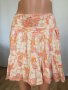 40 М / 42 Л? Kookai Дамска Лятна Пола Плаж Море на Цветя Оранжева Бежова Розова, снимка 11