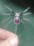 Сребърен паяк с Рубин и Сапфири , снимка 5