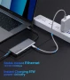 MOKiN 12в1 USB-C докинг станция за два монитора/100W PD/троен USB C хъб с 2 HDMI/DisplayPort/Gigabit, снимка 6