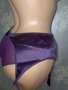 Jessica L, XL- Луксозен сатенен колан с жартиери в лилаво, снимка 5