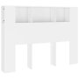vidaXL Табла за легло тип шкаф, бяла, 140x18,5x104,5 см(SKU:811925