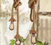 Декоративно висяща стилна лампа от конопено въже , снимка 1