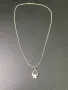 Бяло Злато синджир висулка медальон циркон zlaten 14 K 585 gold , снимка 4