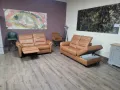 Кафяв кожен комплект дивани тройка и двойка MM-ZE1148, снимка 4