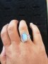 Сребърен пръстен с лунен камък - модел R106, снимка 3