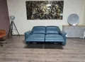 Тюркоазено син кожен диван тройка с ел. релакс механизъм La-z-boy, снимка 10