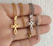 👑нежна верижка с кръстче кръст верижка ланец синджир златна злато златен сребърна сребърно сребърен, снимка 2