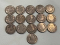 Лот монети 16 броя 50 лева 1943 година, снимка 1