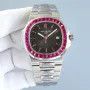 Мъжки часовник Patek Philippe Nautilus Ruby Bezel с автоматичен механизъм, снимка 1