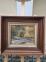 Страхотна антикварна белгийска авторска майсторска картина масло върху платно , снимка 2