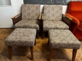 Ретро комплект 2 фотьойла + 2 табуретки + холна маса – 150 лв, Стара Загора, снимка 1
