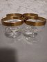 4 чаши за шампанско от Мурано стъкло с гравюра  и позлата, снимка 1