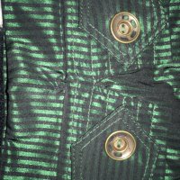 Френски нов бутиков шлифер тренч L Clara Couture зелен черно райе, снимка 15 - Шлифери - 27283202