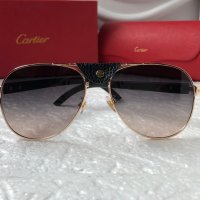 Cartier 2022 мъжки слънчеви очила с кожа, снимка 2 - Слънчеви и диоптрични очила - 37441185