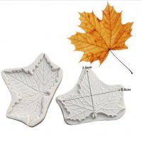 Есенно листо 2 части силиконов молд вейнър фондан шоколад декор, снимка 1 - Форми - 32752168