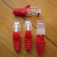 Накрайници + маншони за Patch кабел, 4+4бр. комплект, снимка 1 - Кабели и адаптери - 26745837