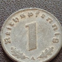 Две монети 1 райхспфенинг 1942г. / 2 райхспфенинг 1938г. Трети райх с СХВАСТИКА редки 31555, снимка 2 - Нумизматика и бонистика - 40649479