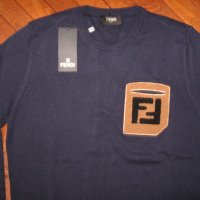 Fendi мъжки пуловер тъмно син размер ХL и М нов с етикет, снимка 6 - Пуловери - 35025187