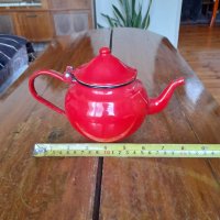 Стар емайлиран чайник #8, снимка 3 - Антикварни и старинни предмети - 43544767