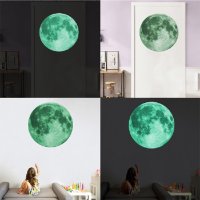 Луна светеща флуоресцентна неонов самозалепващ стикер за таван стена, снимка 2 - Други - 26974532