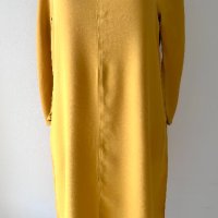 Черна асиметрична жилетка плетиво Benetton & жълта кокетна рокля Vanilia , снимка 12 - Рокли - 43887141