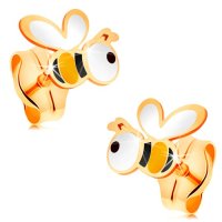 14К Златни обеци пчели пчелички, снимка 1 - Обеци - 43246165