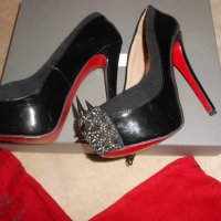 Christian Louboutin Asteroid 140 suede and patent-leather pumps, снимка 11 - Дамски елегантни обувки - 26637968