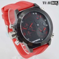 CEPHEUS Triple Time Zone Oversized Red CP902-624. Нов мъжки часовник, снимка 2 - Мъжки - 28491065