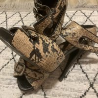 Убийствено секси змийски сандали на платформа с каишка на глезена , снимка 3 - Сандали - 32741543
