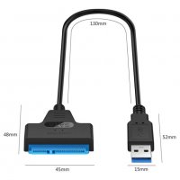 НОВ Кабел USB 2.0 / USB 3.0 към SATA 2 3 Adapter кабел за връзка към хардиск 2.5" Твърд Външен Диск , снимка 4 - Лаптоп аксесоари - 24563612