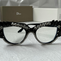 Dior прозрачни слънчеви очила, очила за компютър екстравагантни с камъни, снимка 3 - Слънчеви и диоптрични очила - 44845595