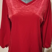 ДАМСКА  ЧЕРВЕНА БЛУЗА от Плюш, снимка 1 - Блузи с дълъг ръкав и пуловери - 43809396