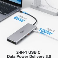 USB C докинг станция за два монитора, 13 в 1, снимка 4 - Друга електроника - 40593189