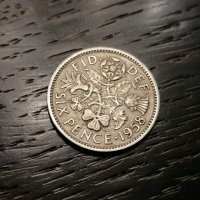 Монета - Великобритания - 6 пенса | 1958г., снимка 1 - Нумизматика и бонистика - 27175259