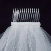 Бял булчински воал с гребен 2022 късо средна цена евтин софийски тюл, снимка 12 - Сватбени рокли - 35255619