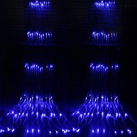 Сини Светещи завеси тип Водопад с Коледни лампички 3 х 2м, снимка 1 - Лампиони - 43189836