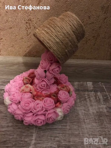 3D чаша от постояни рози подарък за влюбените Свети Валентин, снимка 1
