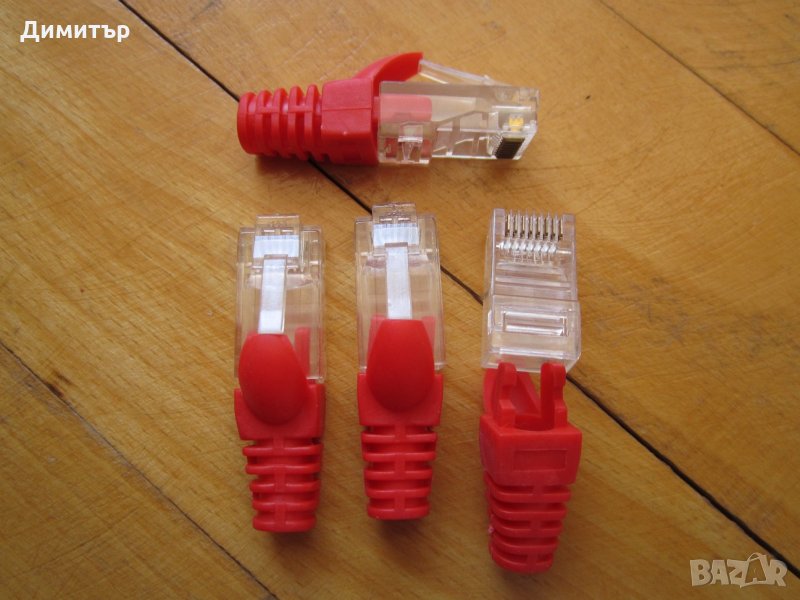 Накрайници + маншони за Patch кабел, 4+4бр. комплект, снимка 1