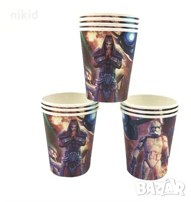 Star Wars Междузвездни войни 10 бр картонени чаши парти рожден ден, снимка 1
