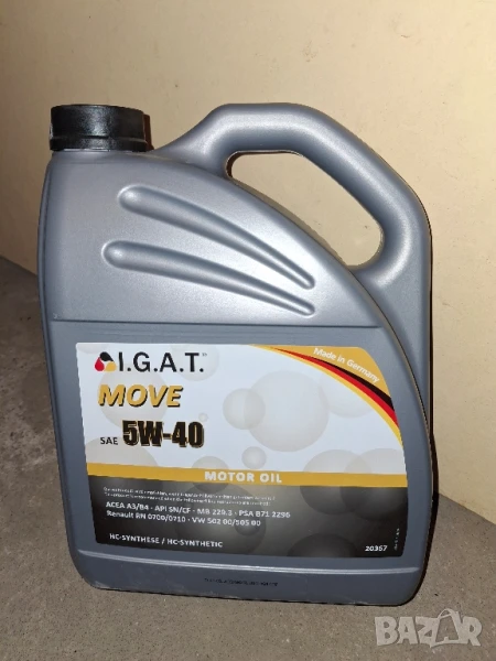 Моторно масло IGAT 5W-40 5л., снимка 1
